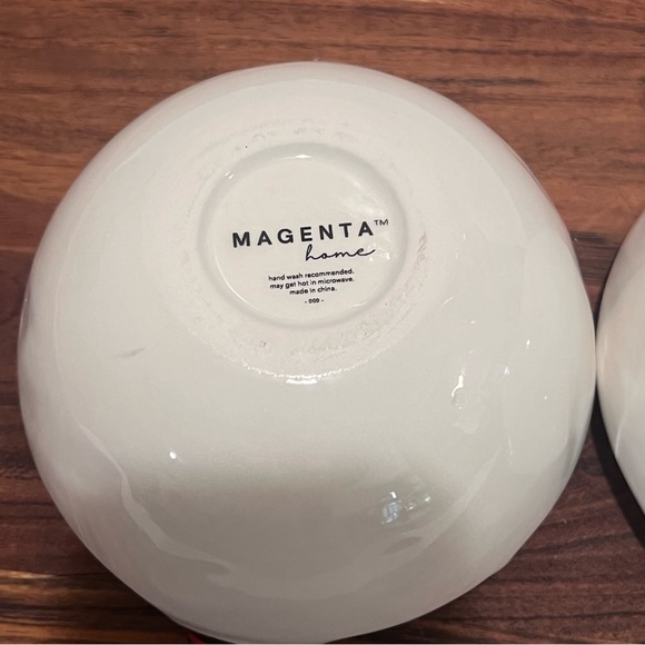 TWO (2) Magenta Ceramic Snowman Snack Bowls White/Black/Red - Picture 9 of 15